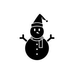Snowman winter character christmas holiday flat icon
