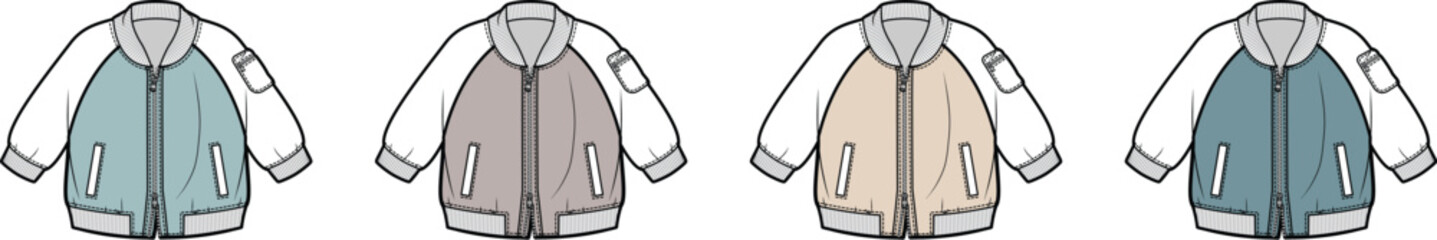 Diverse Collection of Varsity Jackets in Pastel Colors