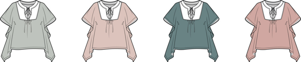 Fashion design technical flat sketches featuring a diverse collection of women's cropped trousers in various neutral and pastel shades, ideal for apparel development and style concept presentations