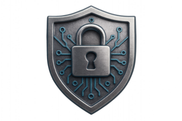 data protection under a secure lock on transparent background 