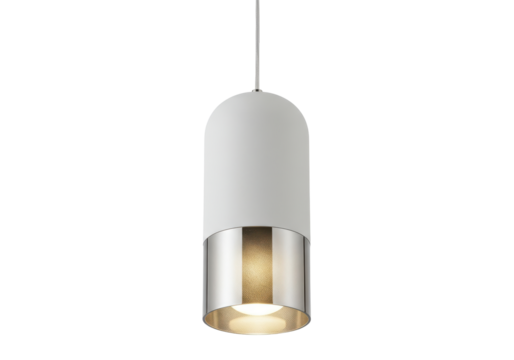 Isolated modern pendant lamp shines bright in interior design, providing ambient lighting