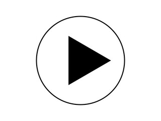 Black play button icon isolated on transparent background