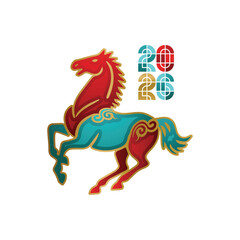 Colorful gradient lunar new year 2026 creative graphic