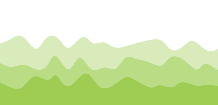 Abstract Green Hills Landscape Background with Wavy Layers, Gradient Hues, and White Copy Space - Powered by Adobe