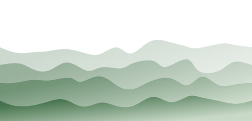 Obraz premium Abstract Layered Green Mountain Landscape with Wavy Hills and Gradient Background