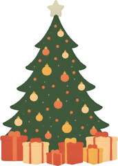 따뜻한전구빛이_예쁜_크리스마스트리와_선물상자