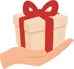 크리스마스선물을든아이의손