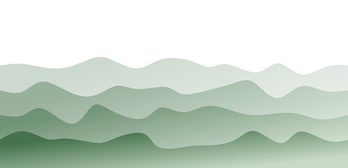 Abstract Green Mountain Landscape with Layered Hues