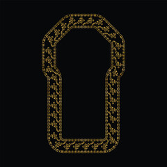 luxury frame art floral decoration vintage element vector