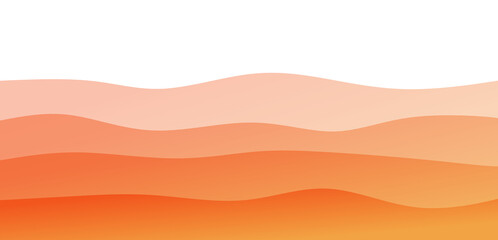 Soft Orange and Peach Wavy Layers Abstract Background with Gradient Colors and Copy Space