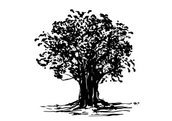 Obraz premium Spirit of the Tree – Japanese Sumi-e Art