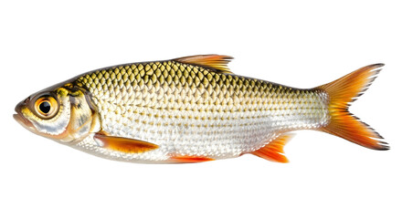 Isolated close up of a single java barb fish on transparent background, png
