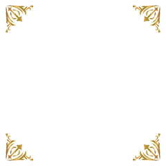 Retro golden floral corner border element decorative vector eps 10
