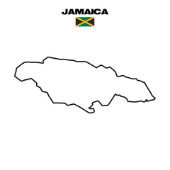 Jamaica country map outline vector illustration template