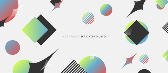 Abstract simple geometric pattern with colorful vintage color on a white background