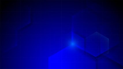 Abstract technology digital hi tech concept with hexagonal on a blue background