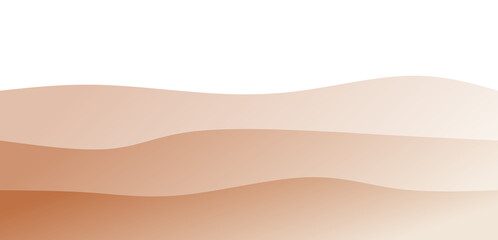Abstract Smooth Wavy Background with Earthy Gradient Tones. Beige, Peach, Brown Layers for Design and Copy Space.