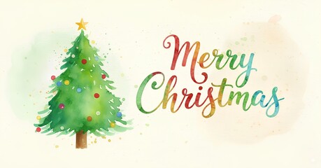Christmas card design, colorful watercolor style