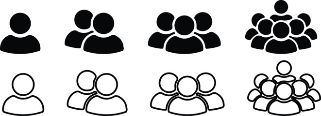 people group icon set illustration