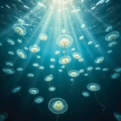 Plankton glowing in the deep sea