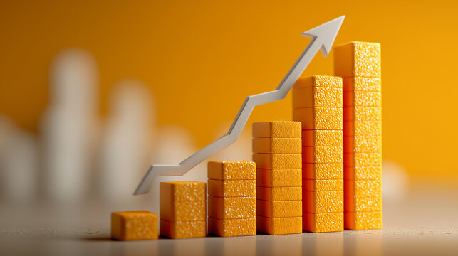 Single line sketch of rising graph arrow representing growth improvement and positive trend concept generated ai
