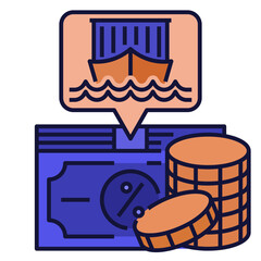 Import Duty Icon Filled Outline Style