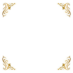 Retro golden floral corner border element decorative isolated eps 10