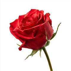 single rose flower on white background