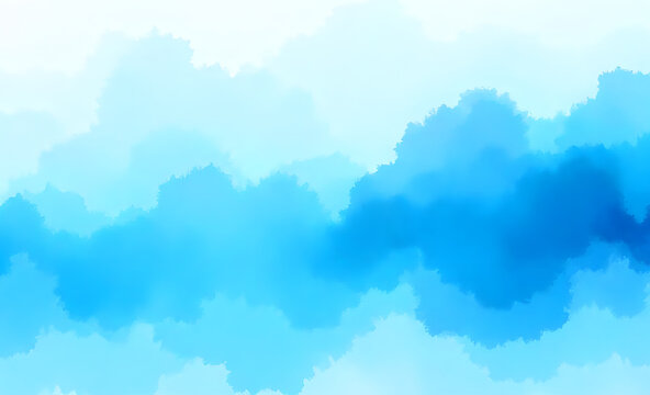 Bright summer day: fluffy white clouds drift across a clear blue sky, a perfect nature cloudscape