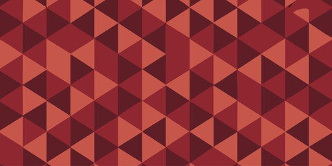 Obraz premium Seamless geometric pattern with interconnected triangles in various shades of warm red and earthy brown hues, creating a modern and abstract background texture perfect for digital design