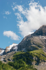 Rocky alpine peaks and clouds above Kandersteg, Bernese Oberland, Switzerland