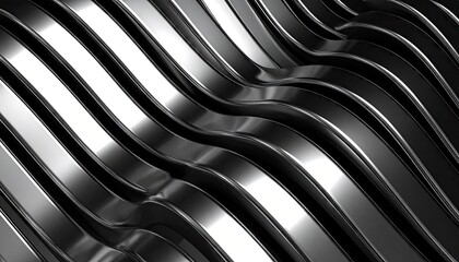 Molten Chrome Waves: Abstract Metallic Background