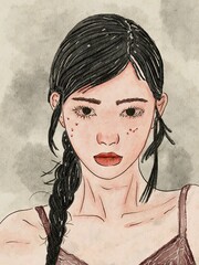 Painting illustration girls watercolor 