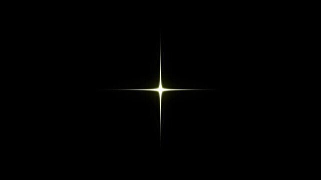 Twinkle Sparkling stars Shine animation on black screen, Shining star animation, flat, vector with alpha channel, looped shimmering light effect, Glowing stars sparkle on 4k video