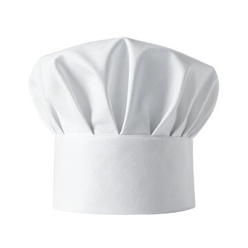 Transparent PNG of a classic white chef hat, ideal for restaurant branding, culinary designs, cooking icons, and food service logos. Perfect for chefs, bakers, and kitchen-themed