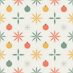 Seamless christmas ornament pattern holiday decor digital background festive vibes top-down view