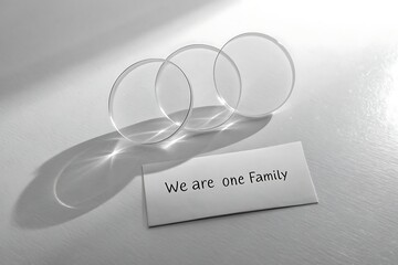 Three transparent circles overlapping with a simple message