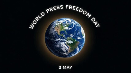World press freedom day celebrated on may 3rd with earth graphic
