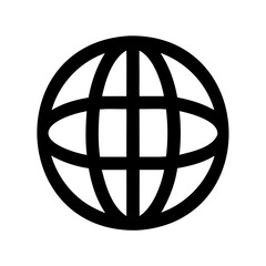 Fototapeta premium Monochrome globe icon representing internationalization and connectivity, a symbol of global reach