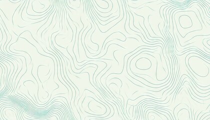 Sage Green and Bone White Topographic Lines Seamless Pattern