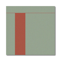 Abstract Minimalist Color Block Background with Vertical Terracotta Stripe and Muted Green Tones