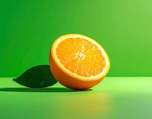 Isolated orange  fruit on green screen background