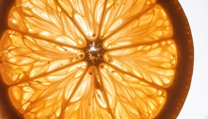 Backlit Citrus Pulp Macro Photography