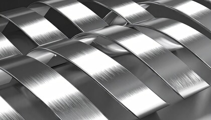 Reflective Chrome Ribbon Braid Abstract Background