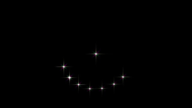 Twinkle Sparkling stars Shining animation on black screen, white cartoon blinking stars, flat vector doodle sparkle, Shining star animation, 2D shining twinkle effect on black screen background