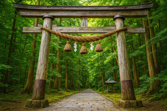 静寂に佇む森の門