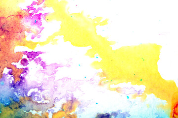 Explosion of Watercolour Vibrant Paint With Swirls and Splashes Abstract Background