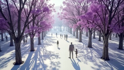 Art Scene Display of Purple Forest