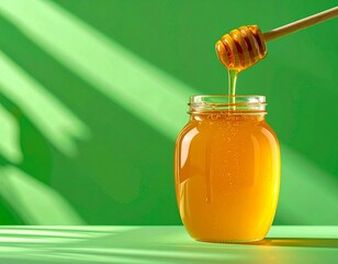 Isolated honey on green screen background
