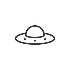 UFO, linear icon. Alien spaceship or science fiction concept. Line with editable stroke.